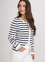 Cardigan en tricot rayé