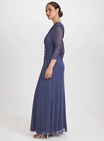 Mesh Wrap-Style Dress