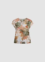 Embellished Floral Burnout T-Shirt