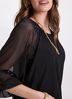 Sheer Sleeve Top