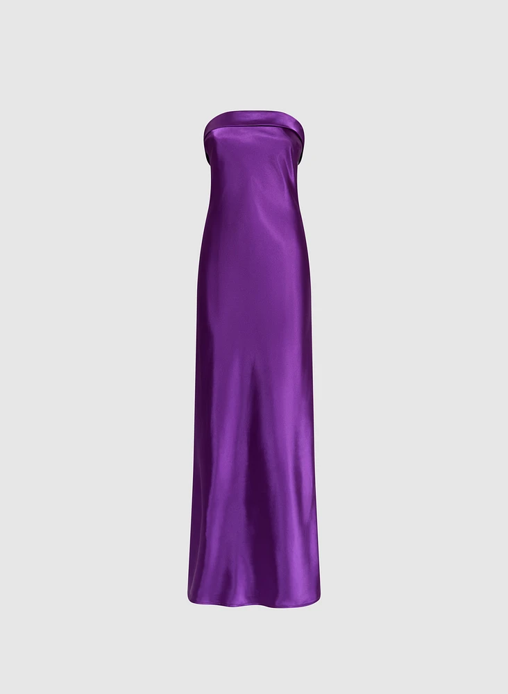 Strapless Satin Dress