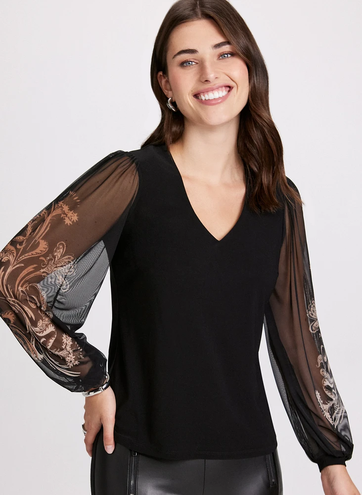 Paisley Placement Print Top