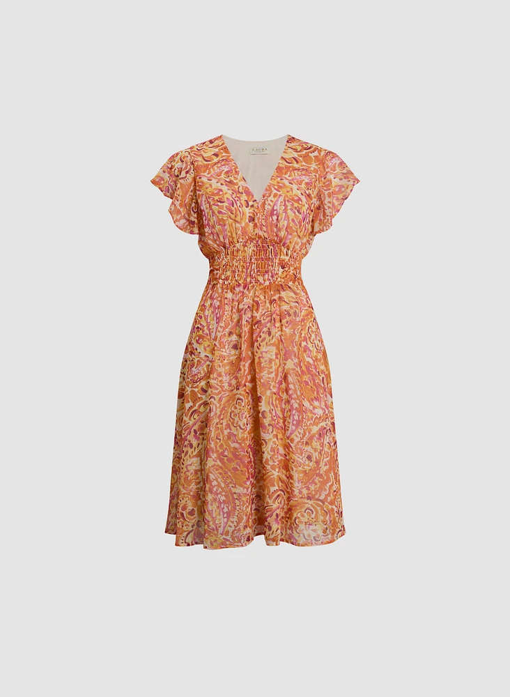 Floral Dress with Back Bow
