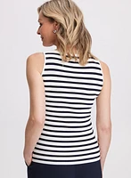 Striped Pointelle Knit Tank Top