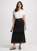 Button Down Blouse & Tiered Skirt