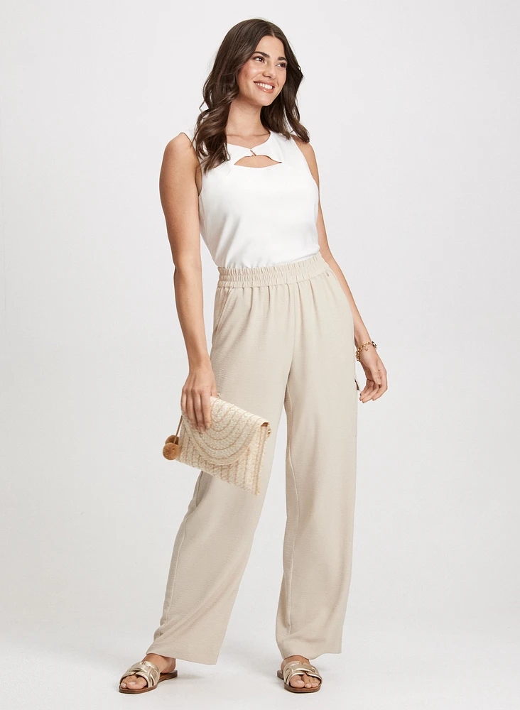 Sleeveless Top & Wide Leg Cargo Pants