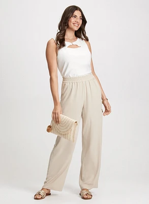 Sleeveless Top & Wide Leg Cargo Pants