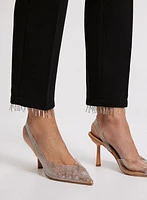 Emma Crystal Fringe Slim-Leg Pants