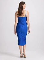 Sleeveless Ruched Wrap-Over Dress