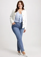 Short Bouclé Jacket & Straight Leg Jeans