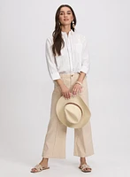 Blouse en mélange de coton et lin