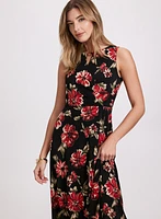 Robe florale à ouverture trou de serrure