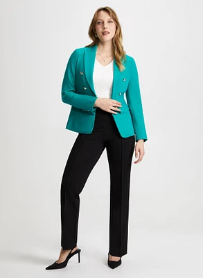 Decorative Button Blazer & Pull-On Pants