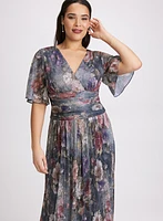 Robe florale métallique