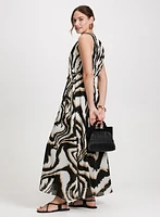 Robe maxi à imprimé zèbre