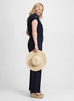 Button Down Jersey Jumpsuit