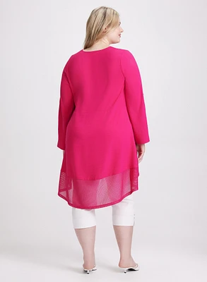 Asymmetric Mesh Hem Tunic