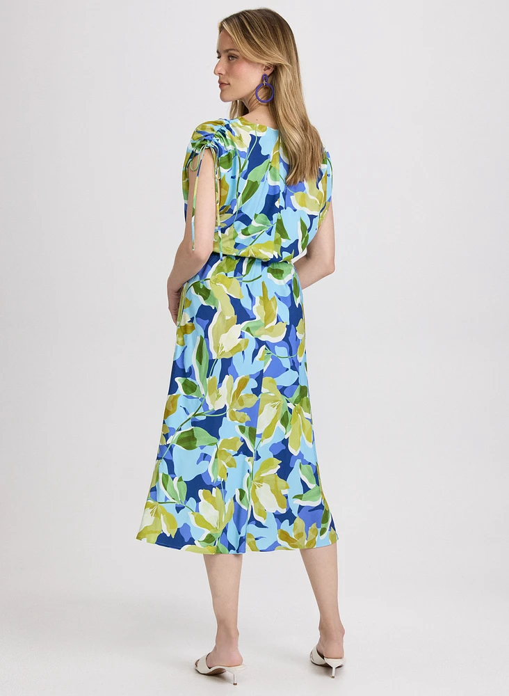 Robe midi à motif floral