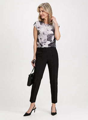 Drop-Shoulder Printed Tee & City Fit Slim Leg Pants