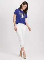 T-shirt à coups de pinceau métalliques
