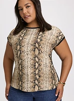 Snake Print Cap Sleeve Top