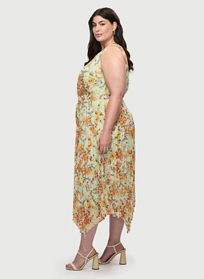 Floral Chiffon Midi Dress