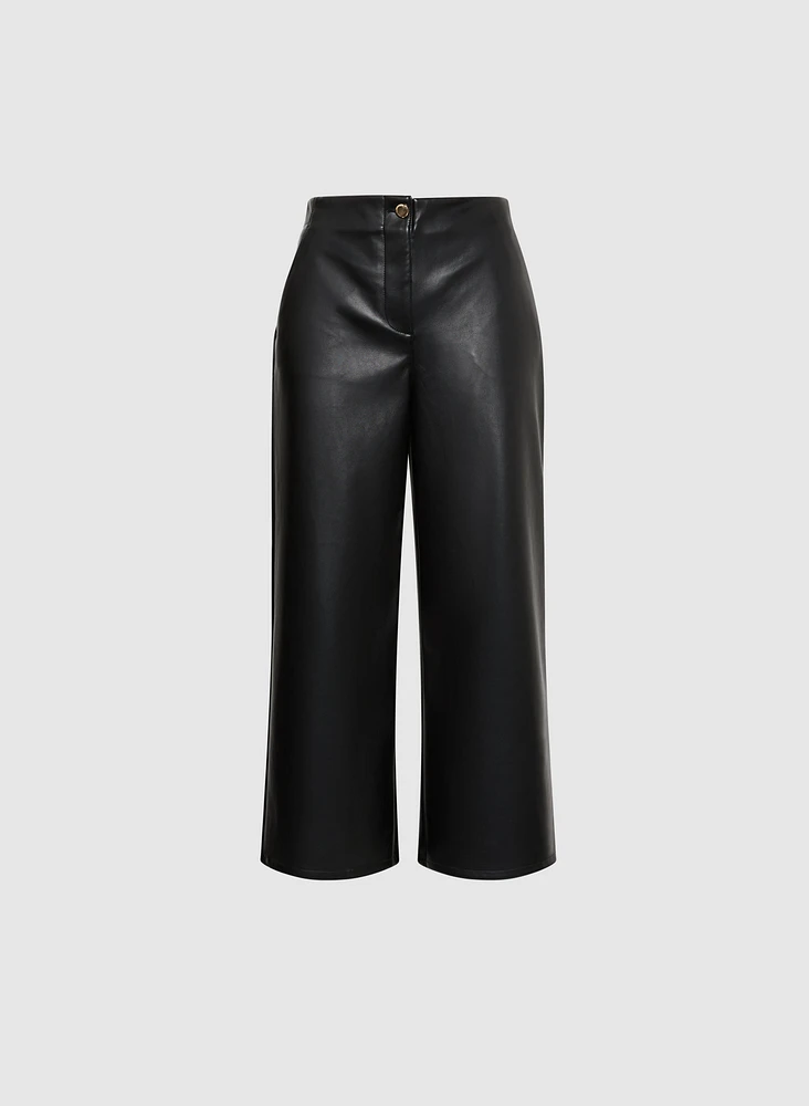 Pantalon gaucho Olivia en cuir végane