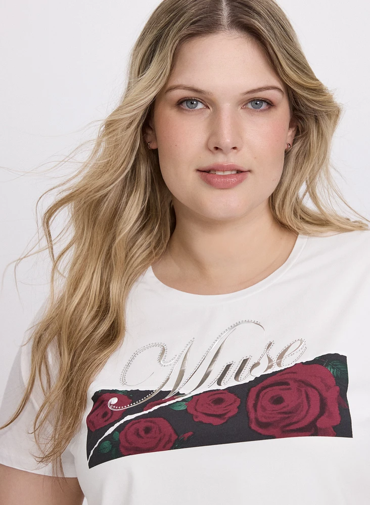 Rose Print T-Shirt