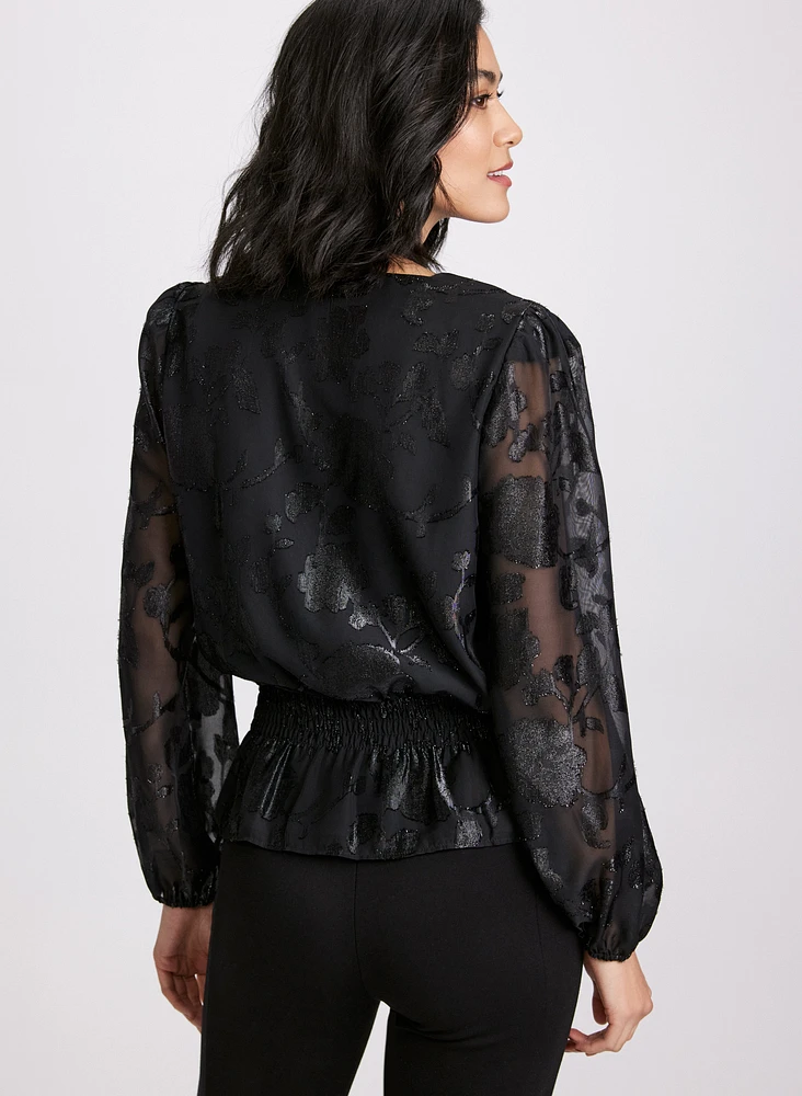 Foil Floral Blouse