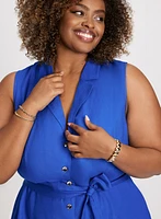 Linen-Blend Fit & Flare Dress