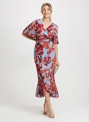 Robe maxi en chiffon floral