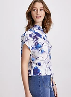 Abstract Floral Print Blouse