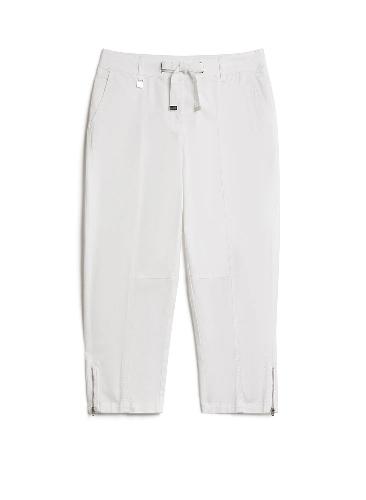 Capri à enfiler style parachute zips