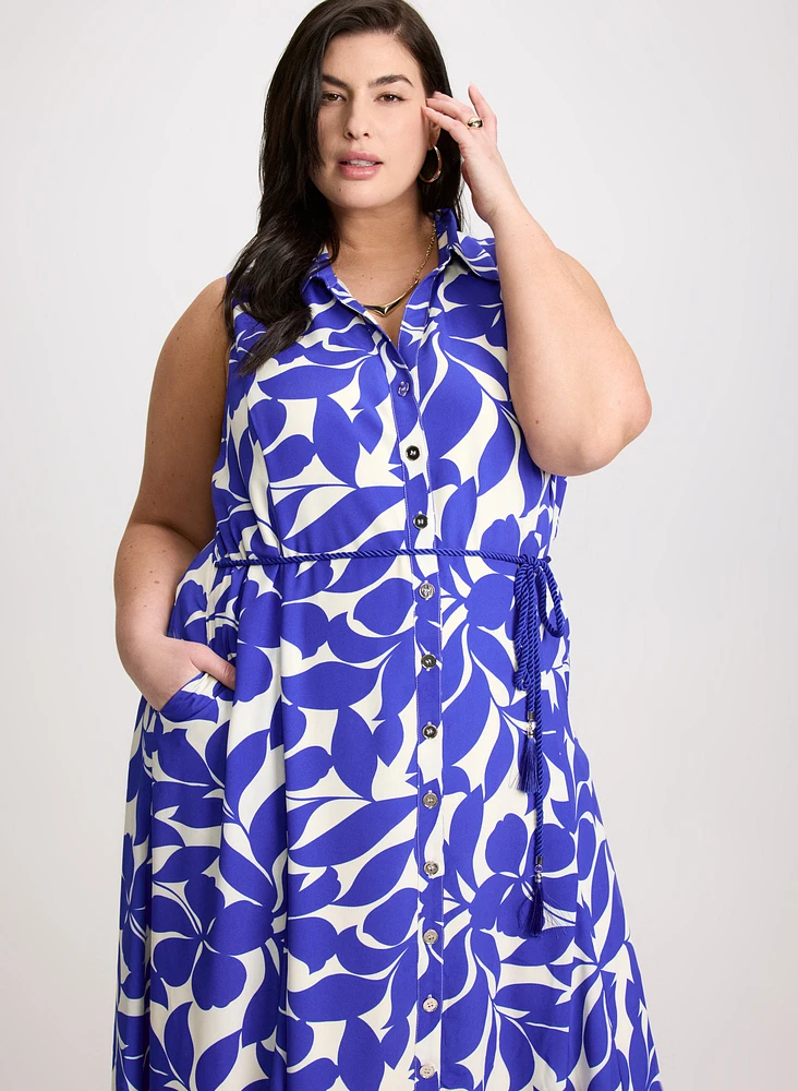 Floral Print Button Down Dress