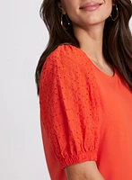 Eyelet Sleeve T-Shirt