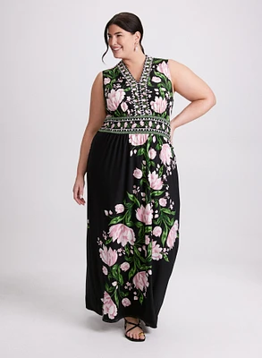 Robe maxi à motif floral