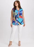Abstract Tie-Neck Top