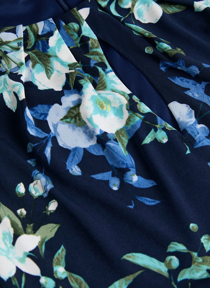 Floral Pleated Midi Dress