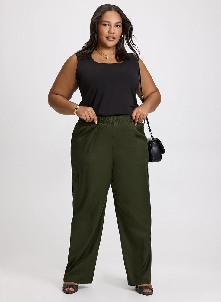 Square Neck Tank Top & Olivia Cargo Wide-Leg Pants