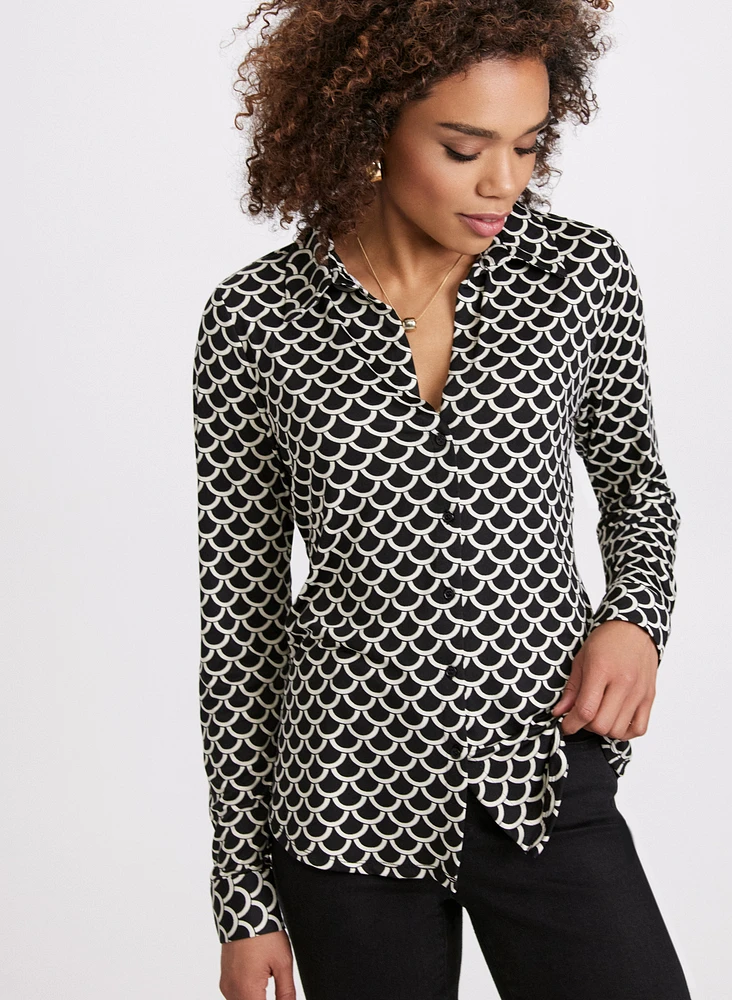 Geometric Print Blouse