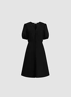 Robe midi boutonnée en mélange de lin