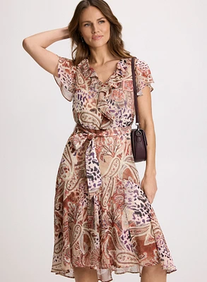 Mixed Print Chiffon Dress