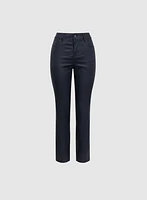 Coated Straight Leg Jeans