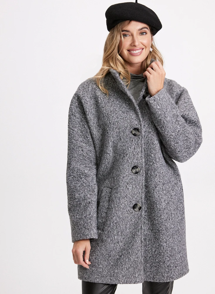 Bouclé Dolman Sleeve Coat