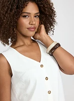 Sleeveless Button-Down Blouse