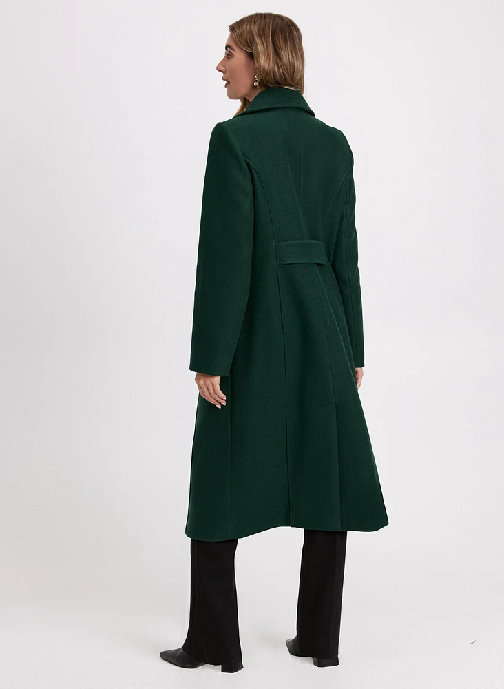 Stretch Wool Blend Coat