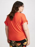 T-shirt à manches capes volantées