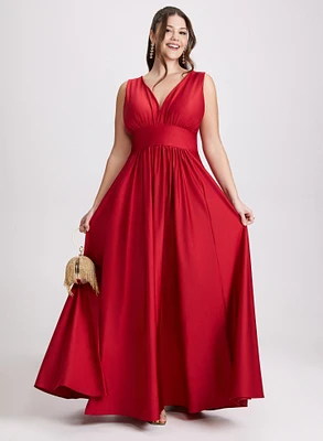 Plunging Neckline Maxi Dress