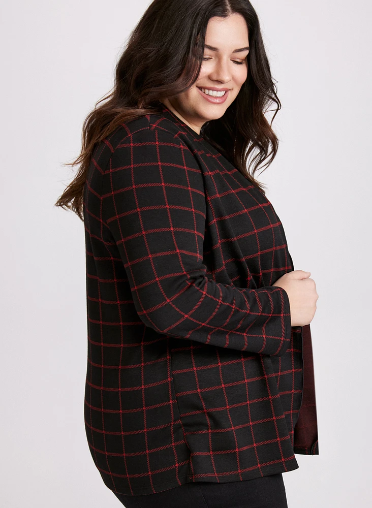 Plaid Knit Fooler Top