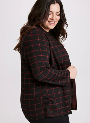 Plaid Knit Fooler Top